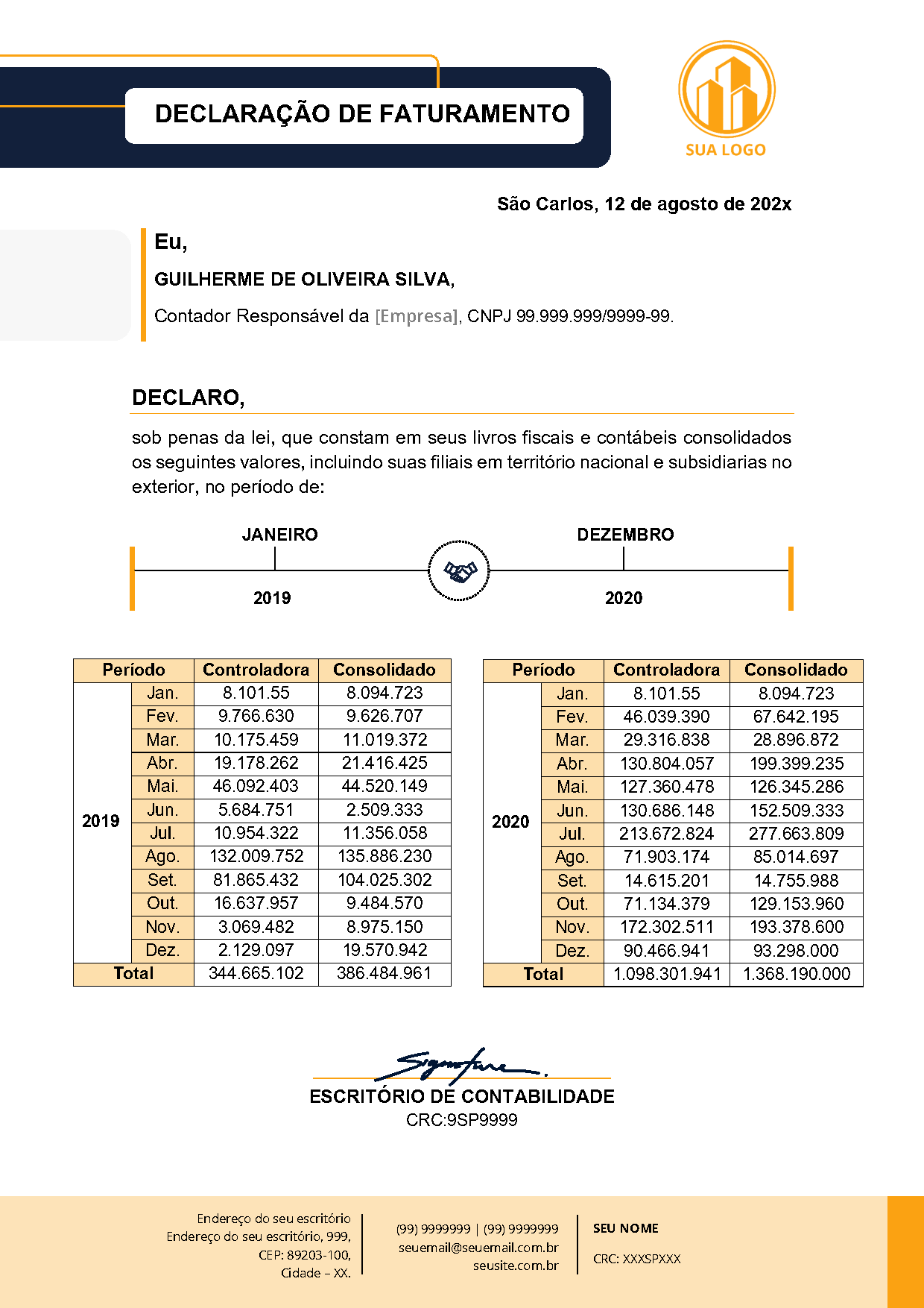 Declaração de Faturamento