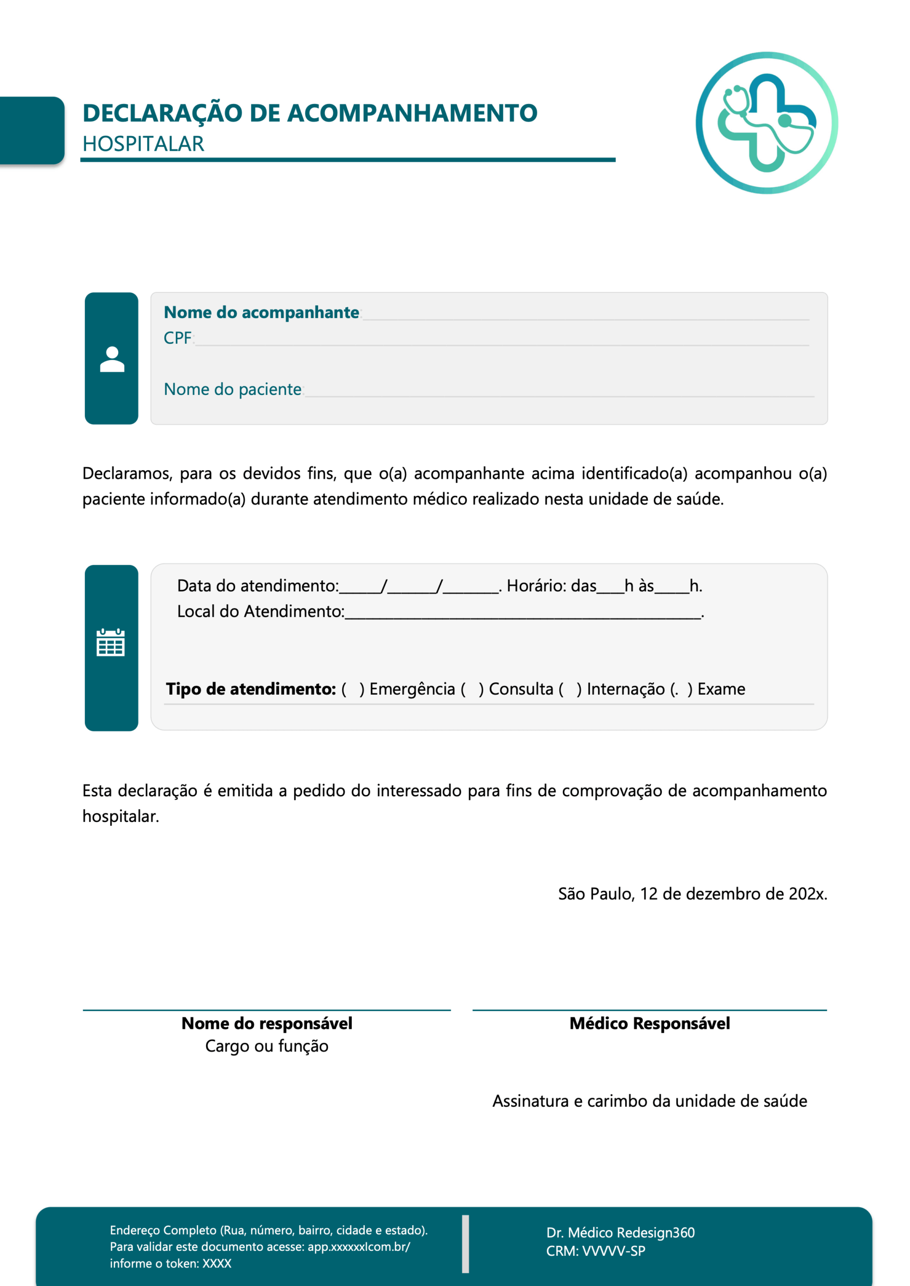 Declaração de Acompanhamento Hospitalar