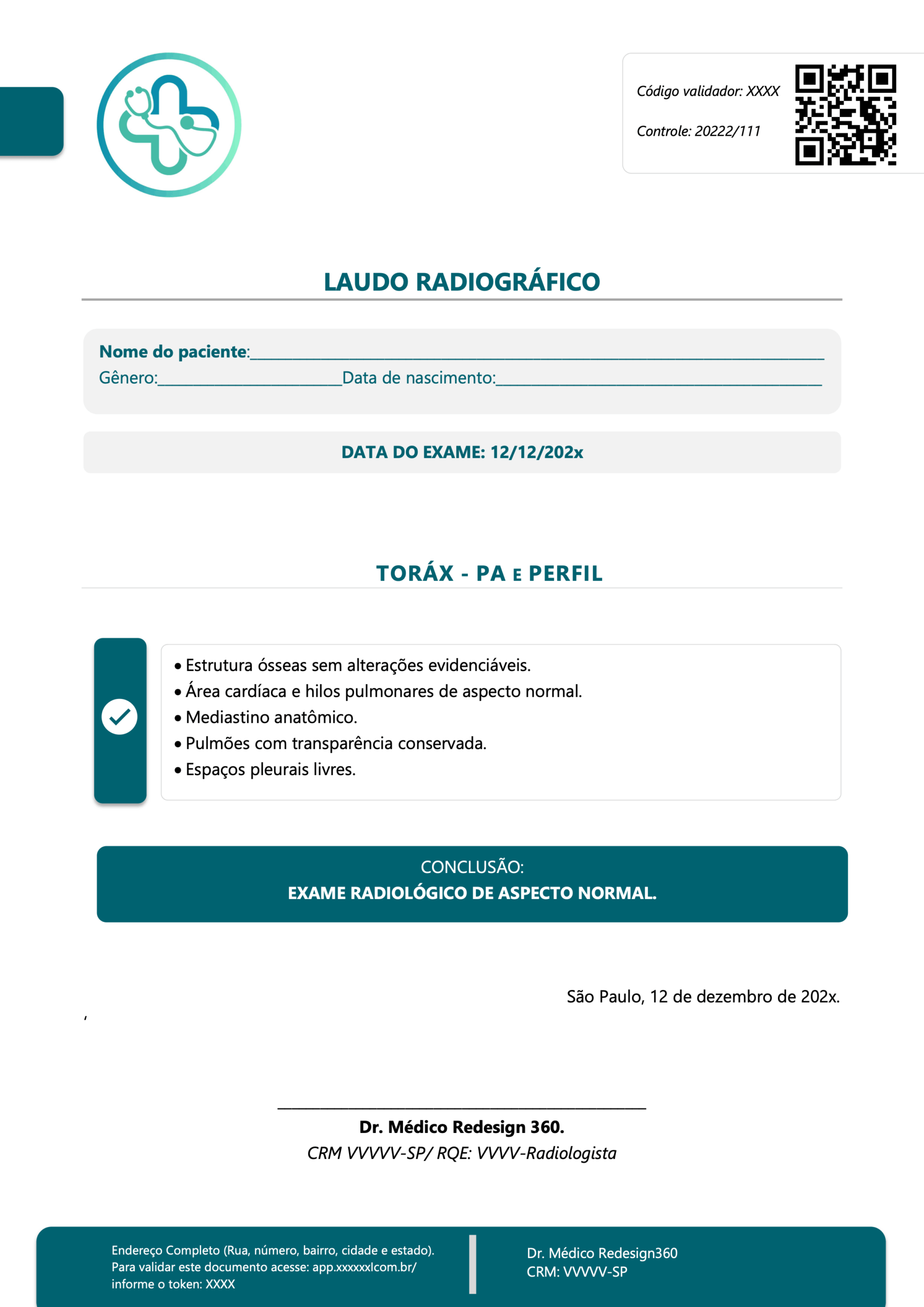 Laudo Médico (Radiográfico)